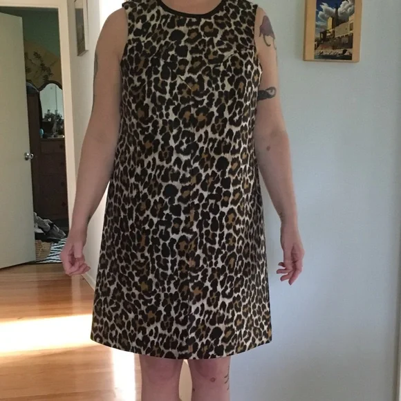 NWT J Crew leopard print shift dress - Picture 7 of 8